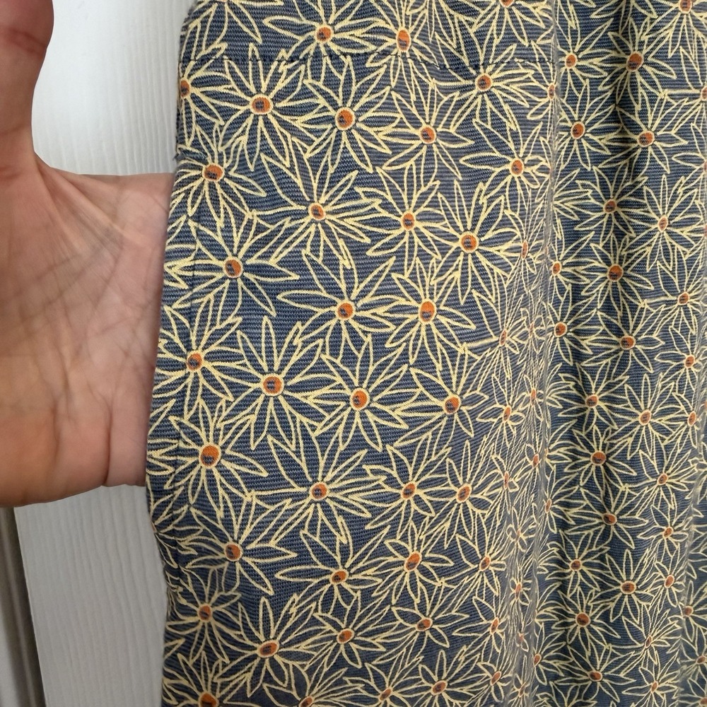 Toad & Co Dress‎ Windmere II Womens M Blue/Yellow Floral Organic Eco Stretch - Picture 6 of 10